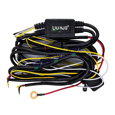 HJG Wireless Bluetooth Wiring Harness Kit for Auxiliary Fog Lights, Dual Color 3 Wire, High Power Relay, Integrated 3-Button Smart Remote Switch, Waterproof Plug & Play Control Cable for Motorcycles, Bikes, Cars, ATVs & SUVs - Biker.Store - www.biker.store