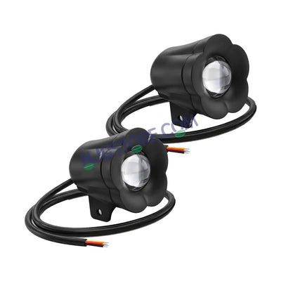 HJG Poki Foglights Mini Flower Projector LED Fog Lights | 40W 12,000LM Super Bright Dual Shot | Cool White & Yellow with Red DRL & Flash Mode | Universal Fit for Bike, Motorcycle, Car, Thar & Jeep (Pack of 2) - Biker.Store - www.biker.store