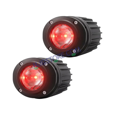 HJG Poki Foglights Mini Oval Projector LED Fog Lights | 40W 12,000LM Super Bright Dual Shot | Cool White & Yellow with Red DRL & Flash Mode | Universal Fit for Bike, Motorcycle, Car, Thar & Jeep (Pack of 2) - Biker.Store - www.biker.store