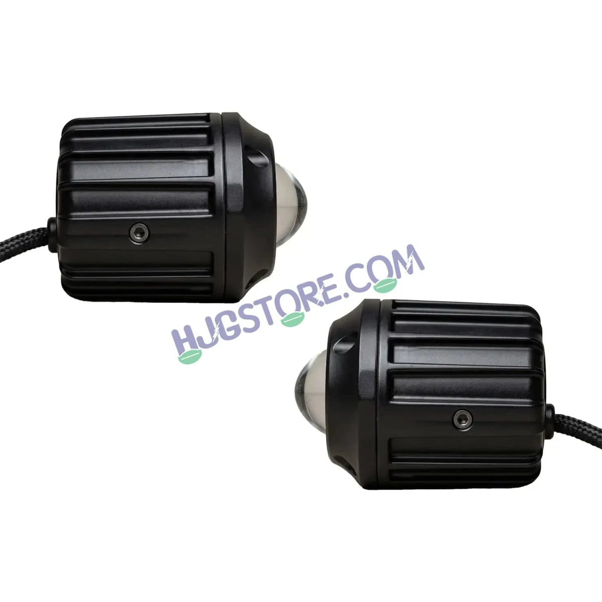 HJG Poki Foglights Mini Oval Projector LED Fog Lights | 40W 12,000LM Super Bright Dual Shot | Cool White & Yellow with Red DRL & Flash Mode | Universal Fit for Bike, Motorcycle, Car, Thar & Jeep (Pack of 2) - Biker.Store - www.biker.store