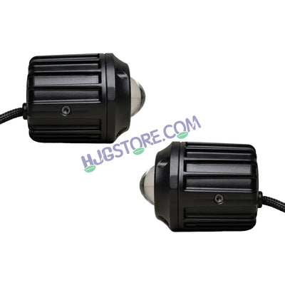 HJG Poki Foglights Mini Oval Projector LED Fog Lights | 40W 12,000LM Super Bright Dual Shot | Cool White & Yellow with Red DRL & Flash Mode | Universal Fit for Bike, Motorcycle, Car, Thar & Jeep (Pack of 2) - Biker.Store - www.biker.store