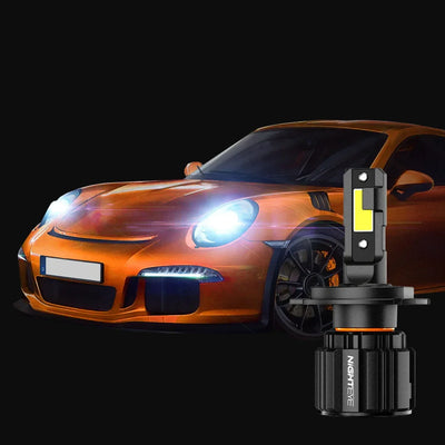 NightEye S4 LED Light Single Pc - H4 Socket - H4 LED Headlight Bulb for Car and Bike White, 36W, 1 Bulb - 6500 Lumens ORIGINAL ULTRA BRIGHT, Type H4 - Biker.Store - www.biker.store