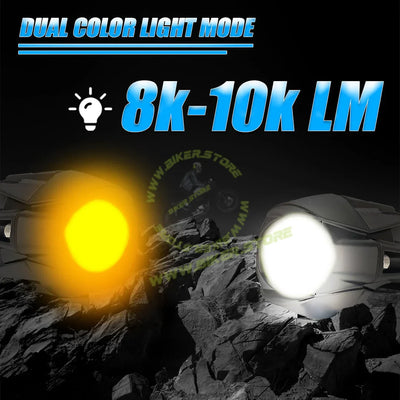 MOTO GENIUS CAT EYE SINGLE LED WITHOUT HARNESS Auxiliary FOG light Dual Color DRL LED Laser Shooting light 9–80V | Off-Road Spotlamp for Truck, Motorcycle, Boat & Vehicles | High Intensity Spotlight - Biker.Store - www.biker.store