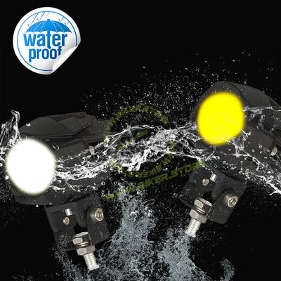 MOTO GENIUS CAT EYE SINGLE LED WITHOUT HARNESS Auxiliary FOG light Dual Color DRL LED Laser Shooting light 9–80V | Off-Road Spotlamp for Truck, Motorcycle, Boat & Vehicles | High Intensity Spotlight - Biker.Store - www.biker.store