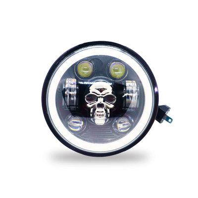 5.75 Inch Round Skull LED Headlight