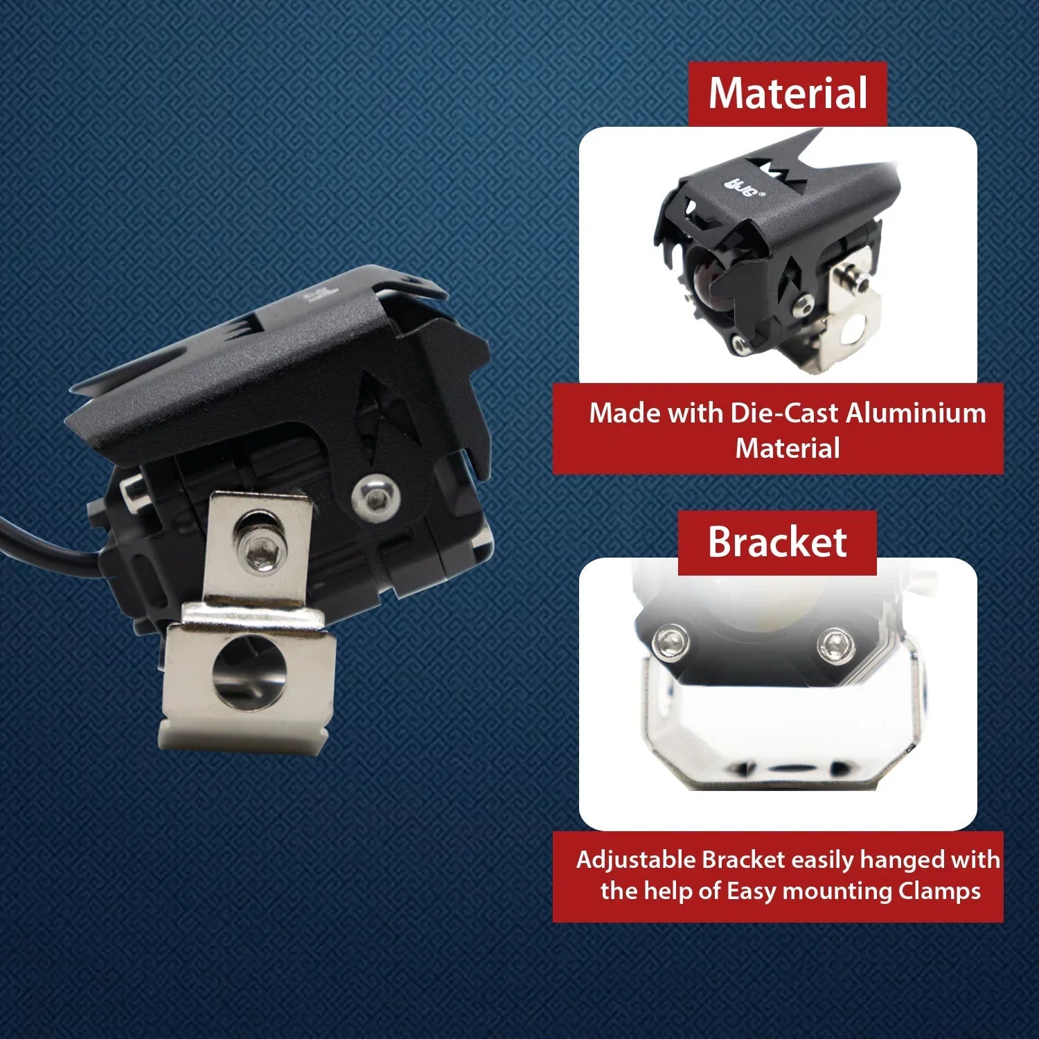 HJG 120W Mini LED Fog Projector Fog Light LED Work Light Fog Lamp Dual Color Motorcycle Lights Spot Light High beam/Low beam Electric Cars (Headlights) (12-80V DC – 60W) - Biker.Store - www.biker.store