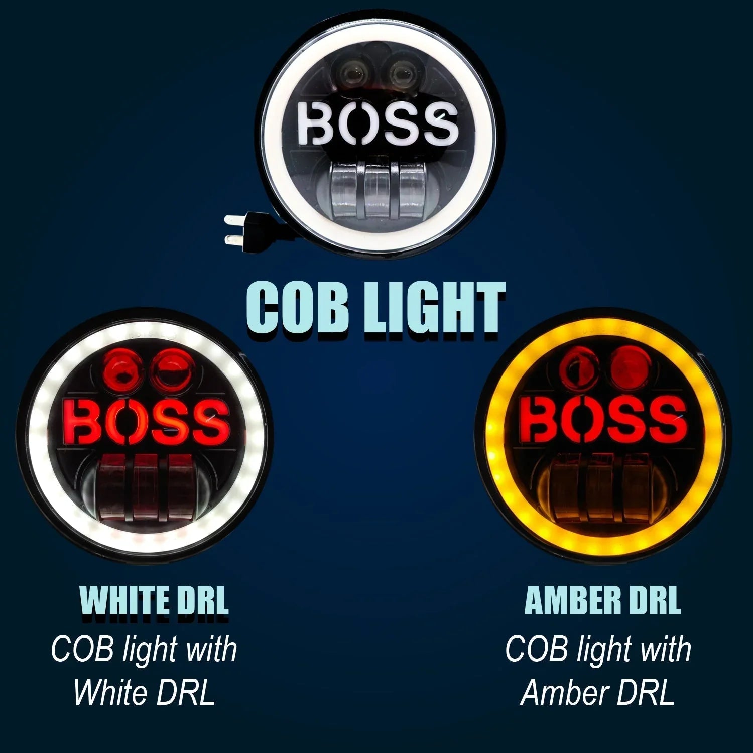 5.75 Inch LED Round Boss Headlight With DRL