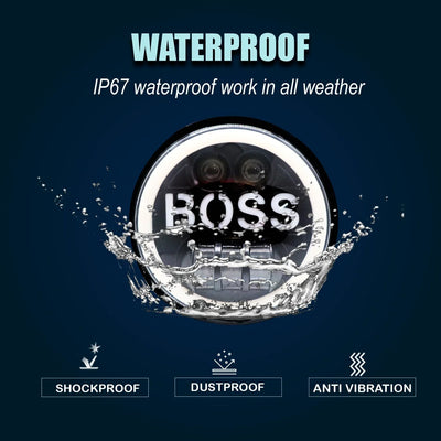 5.75 Inch LED Round Boss Headlight With DRL