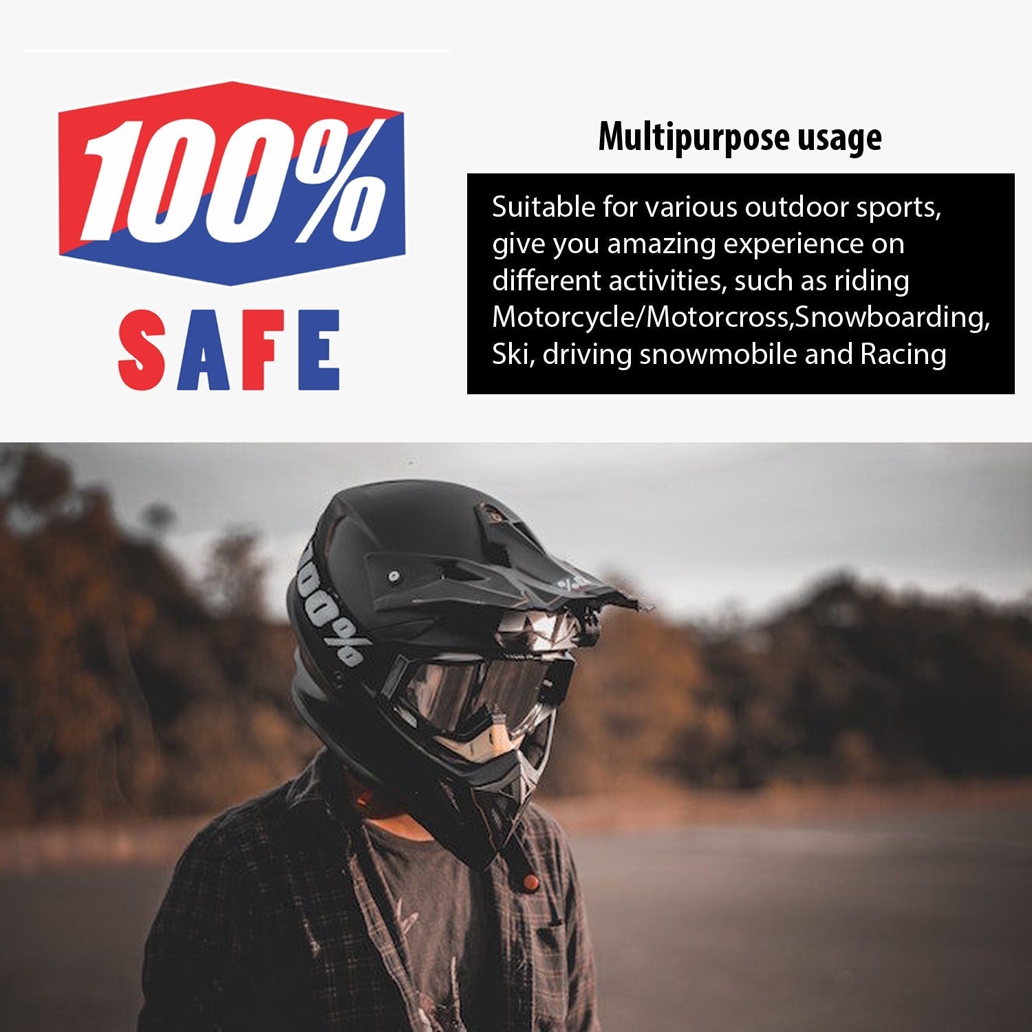 100% Goggle Black Color for Bike - Biker.Store - www.biker.store