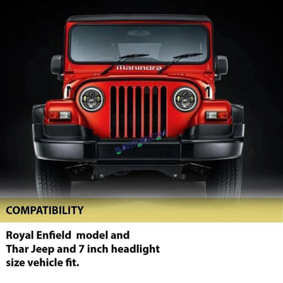 HJG Genuine Full Ring 5.75 Inch LED Headlight with Spotless and Bright DRL Fits in Harley Davidson, Jeep 5.75" (12V-80V DC 75W) - Biker.Store - www.biker.store