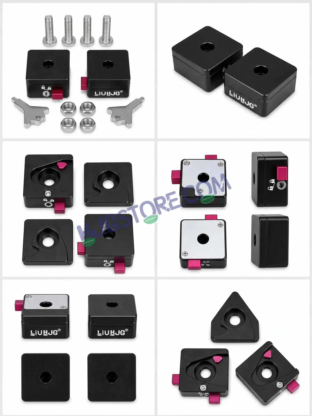 HJG Quick-Release Detachable Fog Light Clamp Set with Anti-Theft Lock Key | CNC Aluminum | HJG Removable Foglight Clamp | Universal Heavy-Duty Mounting Bracket for Auxiliary LED Lights - HJGstore.com