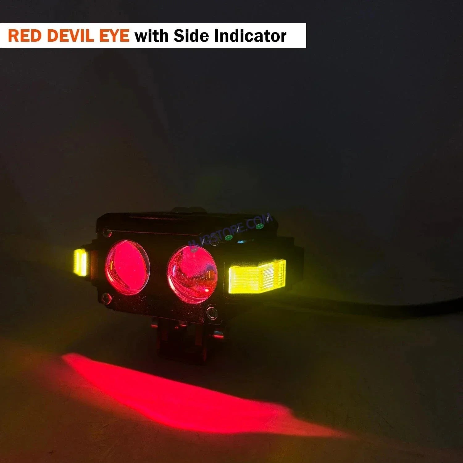 HJG Hazard 2 Lens Foglight with Wiring Kit Combo Double 2 Lens 80W with Hazard DRL Foglight Ultra Wide Dual Intensity LED Fog Lights White/Yellow (2*40W = 80W Total) Universal For All Cars & Bikes LIU HJG Hazard S60 2 Lens Projector Fog with Wiring Kit - Biker.Store - www.biker.store