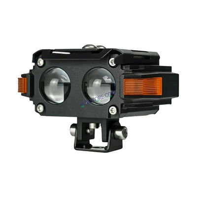 HJG Hazard Series Foglight Double 2 Lens 80W New Model with Red Orange Hazard DRL Foglight Ultra Wide Dual Intensity LED Fog Lights White/Yellow (2*40W = 80W Total) Universal For All Cars & Bikes LIU HJG Hazard S60 2 Lens Projector Fog with Red Amber DRL - Biker.Store - www.biker.store