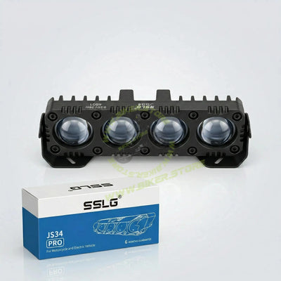 SSLG 4 Lens JS34 PRO 50W FOG LIGHT| Dual Colour Mode White/Yellow with Flashing Mode| Red Devil Eye Mode (Pack of 1) - Biker.Store - www.biker.store