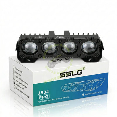 SSLG 4 Lens JS34 PRO 50W FOG LIGHT| Dual Colour Mode White/Yellow with Flashing Mode| Red Devil Eye Mode (Pack of 1) - Biker.Store - www.biker.store