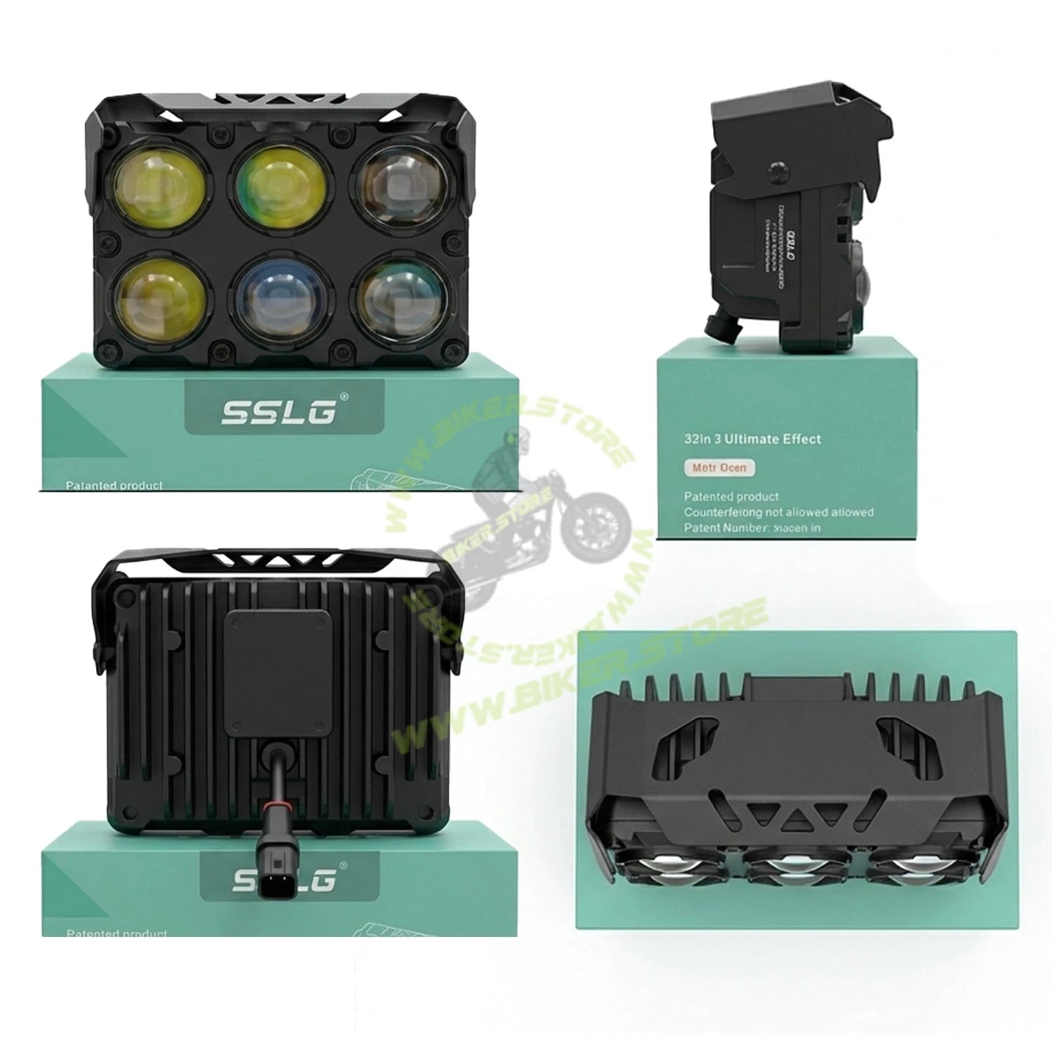 SSLG 6 Lens JS43 PRO 60W FOG LIGHT| Dual Colour Mode White/Yellow with Flashing Mode| Red Devil Eye Mode (Pack of 1) SSLG JS43 PRO Foglight - Biker.Store - www.biker.store