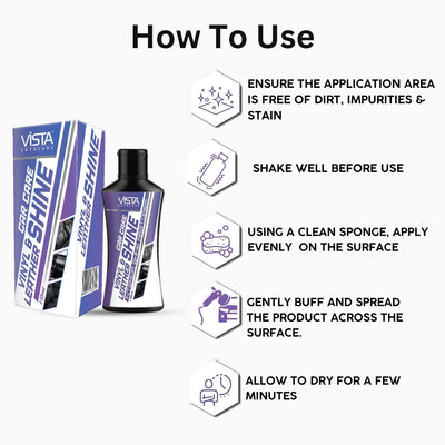 Vista Vinyl & Leather Shine 110 ml (Free Applicator Sponge) - Biker.Store - www.biker.store