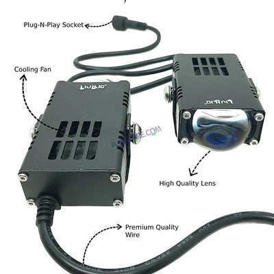 HJG Original Waymaker Dual Colour Fog Light Mini Drive Light Version 4 With Red Devil Eye And Wiring With Canbus For All Cars and Motorcycles (2Pcs) HJG Waymaker Foglight HJG - Biker.Store - www.biker.store