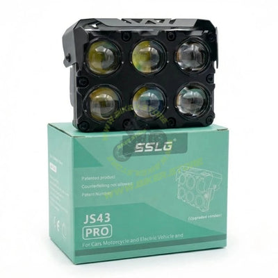 SSLG 6 Lens JS43 PRO 60W FOG LIGHT| Dual Colour Mode White/Yellow with Flashing Mode| Red Devil Eye Mode (Pack of 1) SSLG JS43 PRO Foglight - Biker.Store - www.biker.store