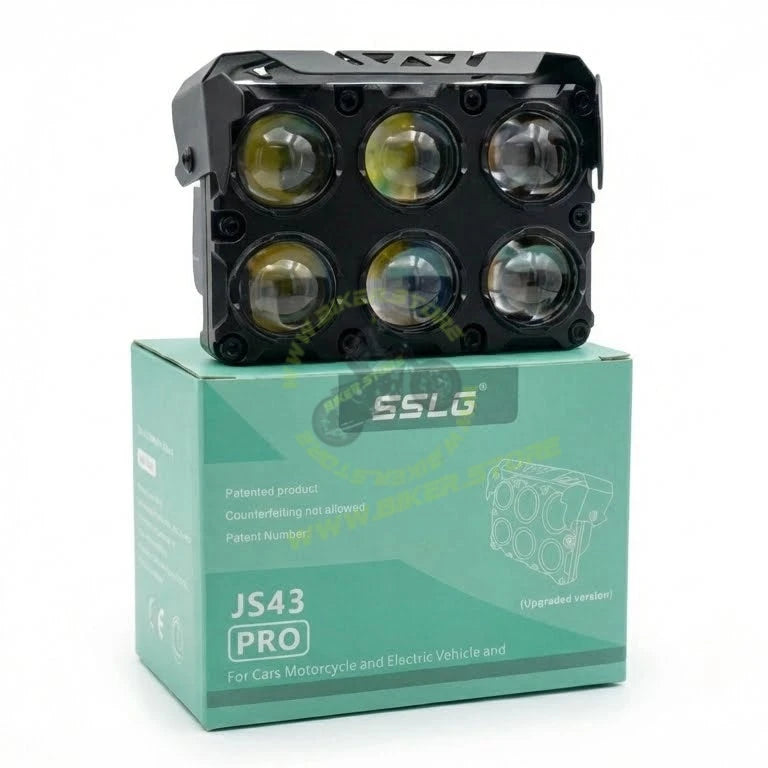 SSLG 6 Lens JS43 PRO 60W FOG LIGHT| Dual Colour Mode White/Yellow with Flashing Mode| Red Devil Eye Mode (Pack of 1) SSLG JS43 PRO Foglight - Biker.Store - www.biker.store