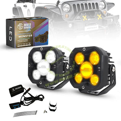 Moto Genius TK-500 80W Motorcycle Fog Light | 5 High-Power LEDs | Waterproof & Dustproof | Easy to Mount on Motorcycles, Scooters, ATVs & Other Vehicles (Pack of2) - Biker.Store - www.biker.store