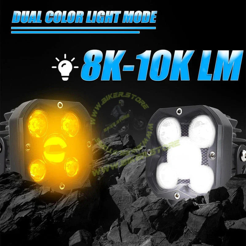 Moto Genius TK-500 80W Motorcycle Fog Light | 5 High-Power LEDs | Waterproof & Dustproof | Easy to Mount on Motorcycles, Scooters, ATVs & Other Vehicles (Pack of2) - Biker.Store - www.biker.store