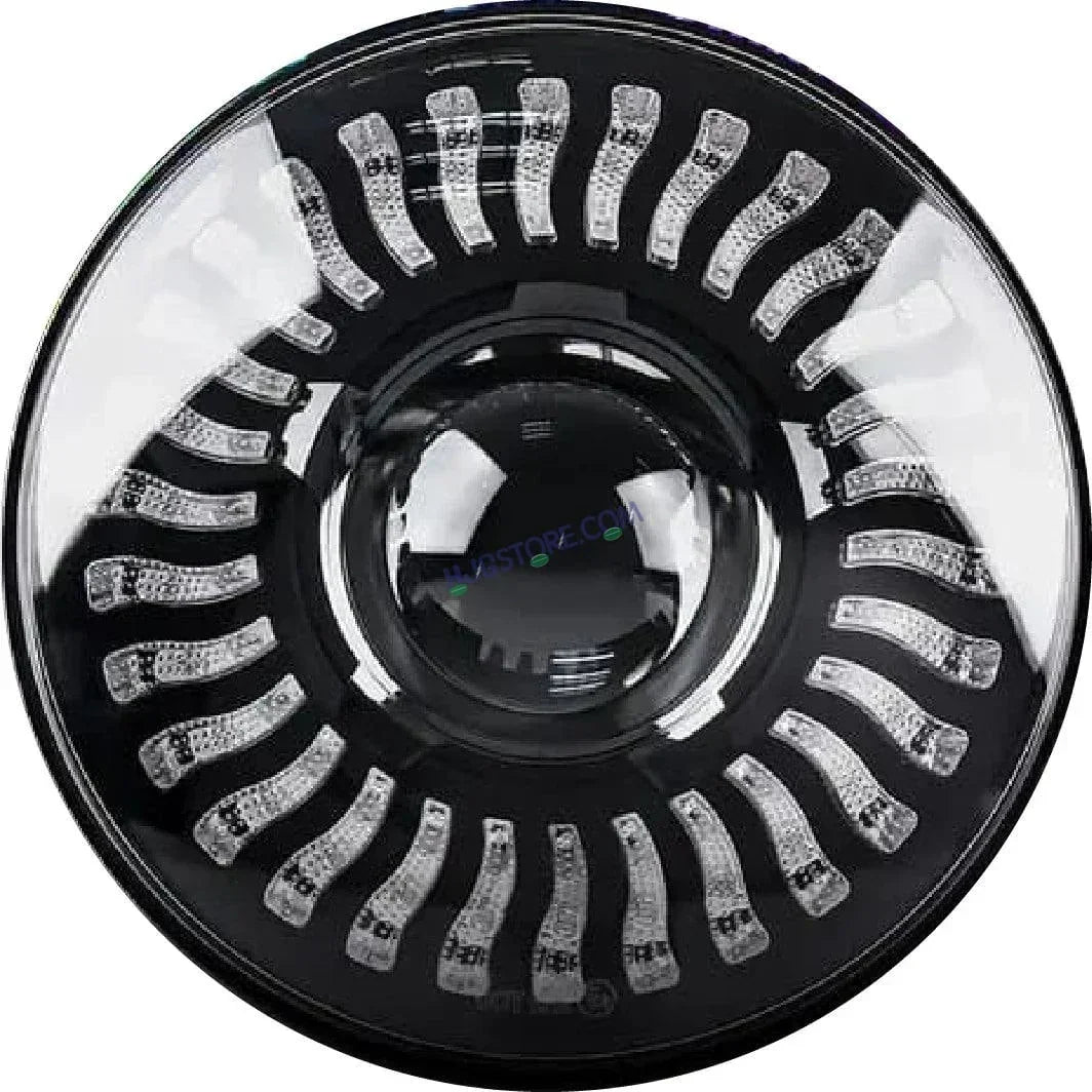 HJG 7 Inch White LED Headlight Chakra Headlight Assembly for Thar Royal Enfield | 75-120W CREE/Osram LED Chip Multi color Compatible with Royal Enfield, Jeep, Thar, Gypsy - Biker.Store - www.biker.store