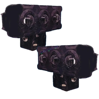 HJG New Model 3 LED Tri Shot 120W Fog Light For Bike/Car/Thar/Jeep ( Cool White and Yellow, 60W each * 2 = 120W Total ) - Pack of 2 - Biker.Store - www.biker.store