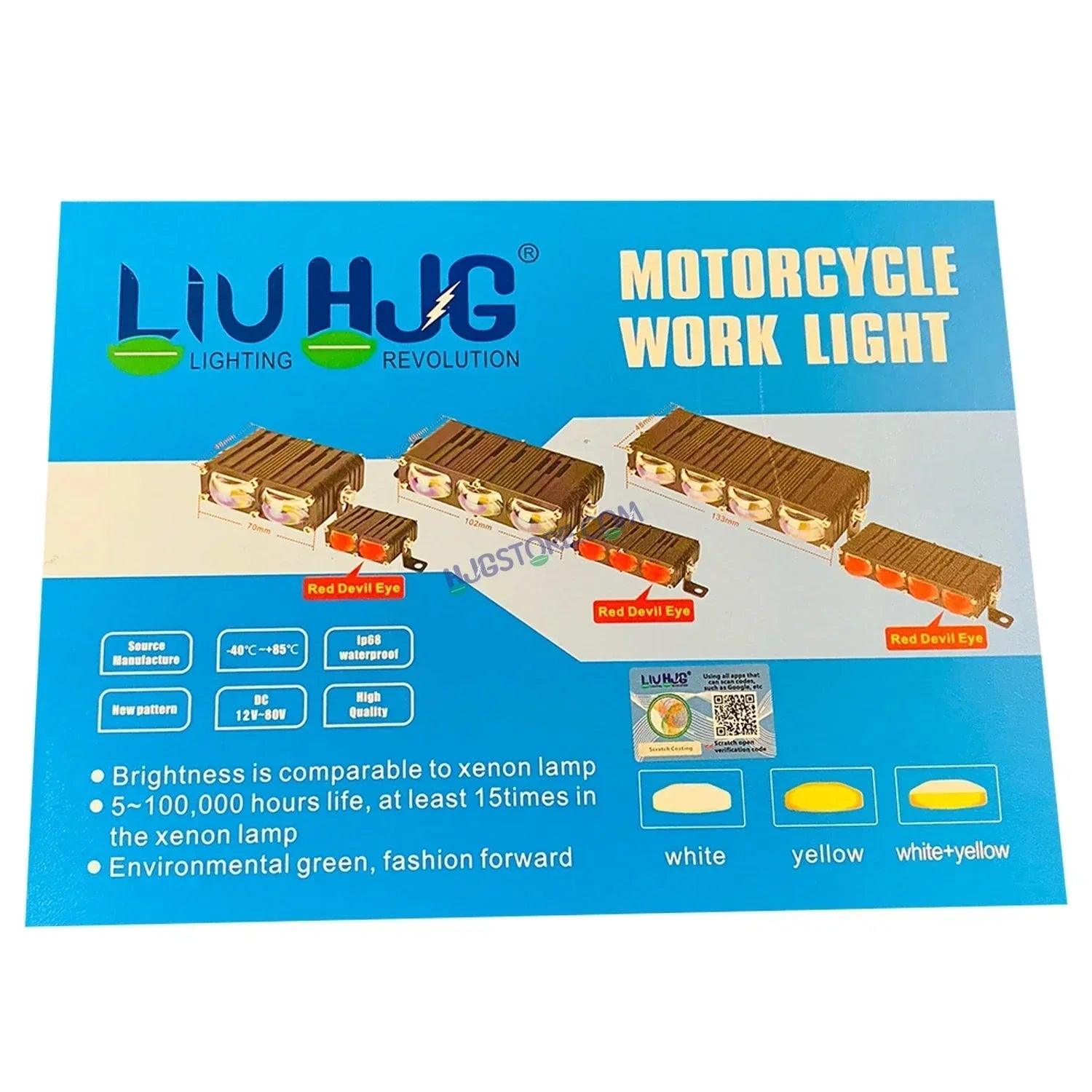 HJG Original Waymaker 2 LED New Model Slim Drive Dual Colour Fog Light Mini Drive Light Version 4 With Red Devil Eye And Wiring With Canbus For All Cars and Motorcycles (2Pcs) HJG Waymaker Foglight HJG New Model 2 LED - Biker.Store - www.biker.store