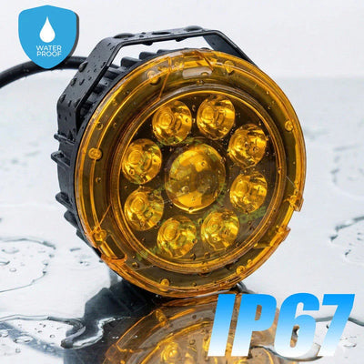 MOTO GENIUS VK90 170W LED Fog Lights with Harness and Yellow Cap | High Power Auxiliary Fog Lamp for Cars, Bikes & Trucks - Biker.Store - www.biker.store
