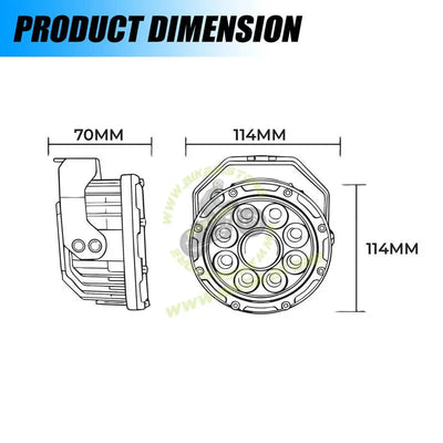 MOTO GENIUS VK90 170W LED Fog Lights with Harness and Yellow Cap | High Power Auxiliary Fog Lamp for Cars, Bikes & Trucks - Biker.Store - www.biker.store