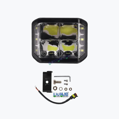 HJG W28 Helao 4x4 Lens CREE Foglight 60W 4x4 Lens Square Edge W28 4 Lens Square Edge 1pc Foglight 60W Foglight Ultra Wide Intensity LED Foglight White CREE Spread Foglight (60W) Universal For All Cars & Bikes LIU HJG W28 Helao 4x4 Lens Foglight Edge Light - Biker.Store - www.biker.store