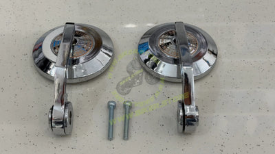 Royal Enfield Bar End Chrome Mirror Premium Chrome Bar-End Mirrors for Royal Enfield | Wide Clear View | Strong & Vibration-Resistant | Easy Fit Handle Bar End Fitting Royal Enfield All Models - Biker.Store - www.biker.store
