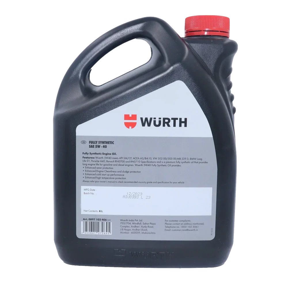 Wurth Fully Synthetic 5W-40 Engine Oil (1-4L) - Biker.Store - www.biker.store