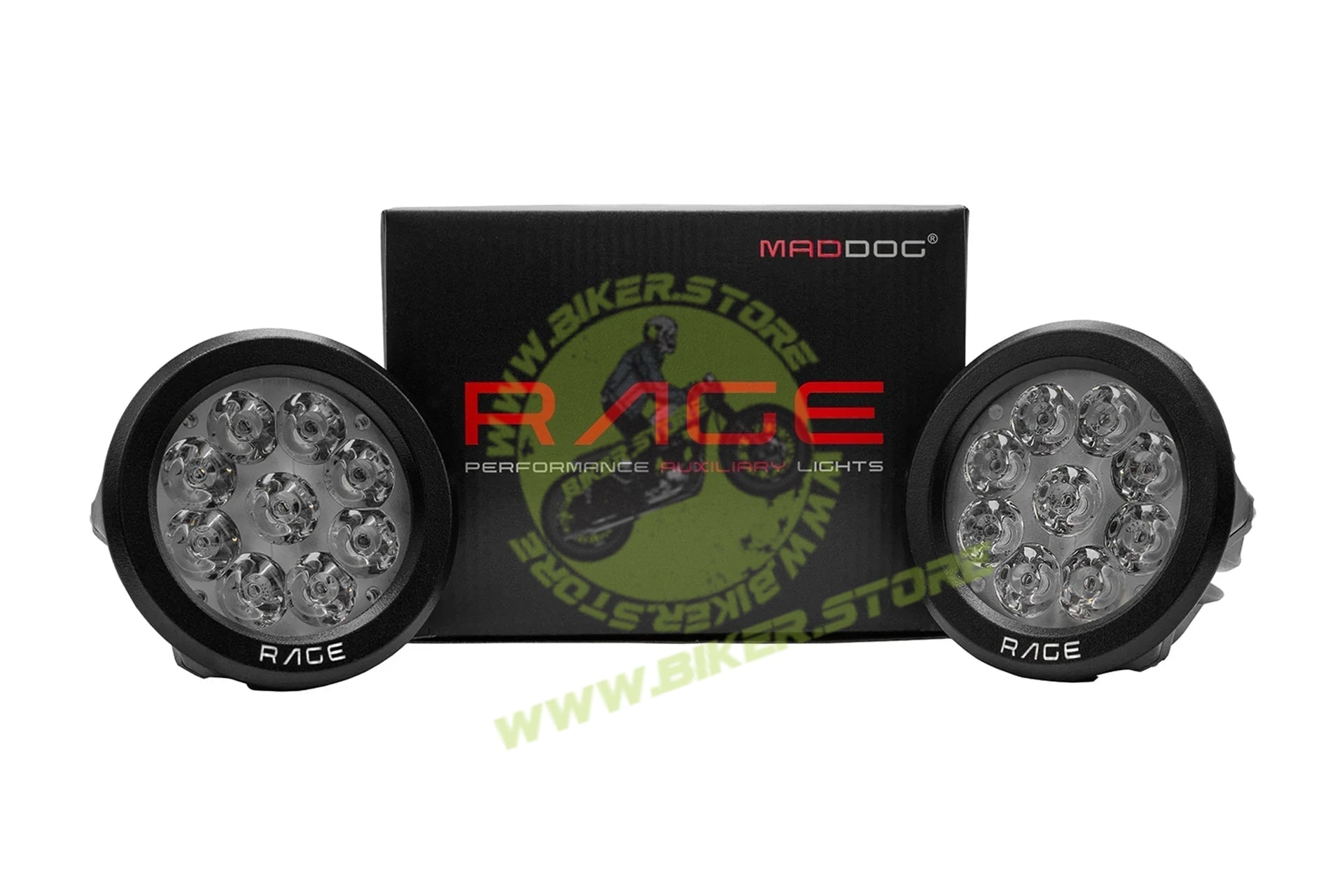Maddog Rage Auxiliary Lights - Biker.Store - www.biker.store