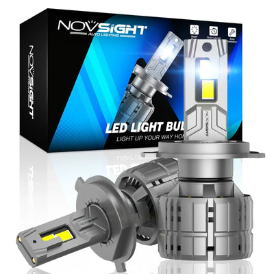 NightEye NOVSIGHT A500-N60 9005/HB3 2PCS 40000LM/Pair Car Headlight LED Bulbs High/Low Beam Kit 6500K Headlamp IP68 Waterproof White Light - Type 9005/HB3 - Biker.Store - www.biker.store