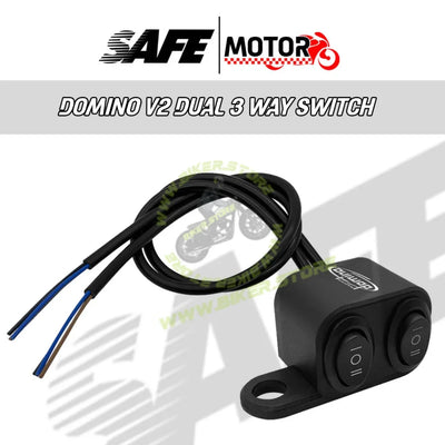 Domino 2 x 3 Way Switch Double On Off On Switch for Motorcycle Handlebar - Biker.Store - www.biker.store