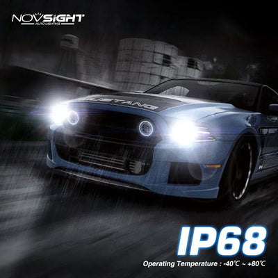 NightEye NovSight A500-N39 9005/HB3 Socket 2PCS 72W DC9-32V Pair Car Headlight LED Bulbs 13,000LM/PAIR Car Headlamps 6000K IP68 Waterproof Type 9005/HB3 - Biker.Store - www.biker.store