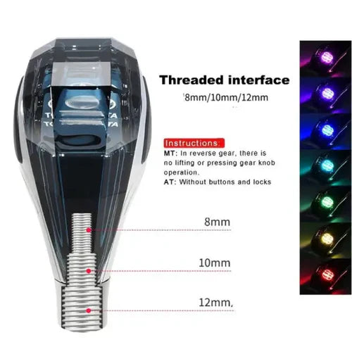 LED Gear Knob - Crystal | 8mm, 10mm, and 12mm Threads | For all Cars including 3XO, Curvv, Roxx and More - Biker.Store - www.biker.store