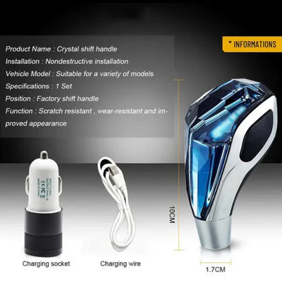 LED Gear Knob - Crystal | 8mm, 10mm, and 12mm Threads | For all Cars including 3XO, Curvv, Roxx and More - Biker.Store - www.biker.store