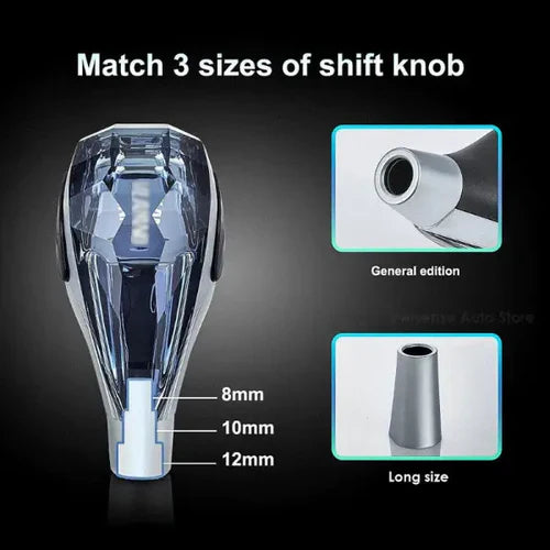 LED Gear Knob - Crystal | 8mm, 10mm, and 12mm Threads | For all Cars including 3XO, Curvv, Roxx and More - Biker.Store - www.biker.store