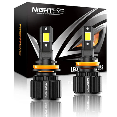 NightEye S4 H7 LED Light Set of 2 - H7 Socket - H7 LED Headlight Bulb for Car and Bike White, 72W, 2 Bulbs - 13000 Lumens ULTRA BRIGHT, Type H7 - Biker.Store - www.biker.store