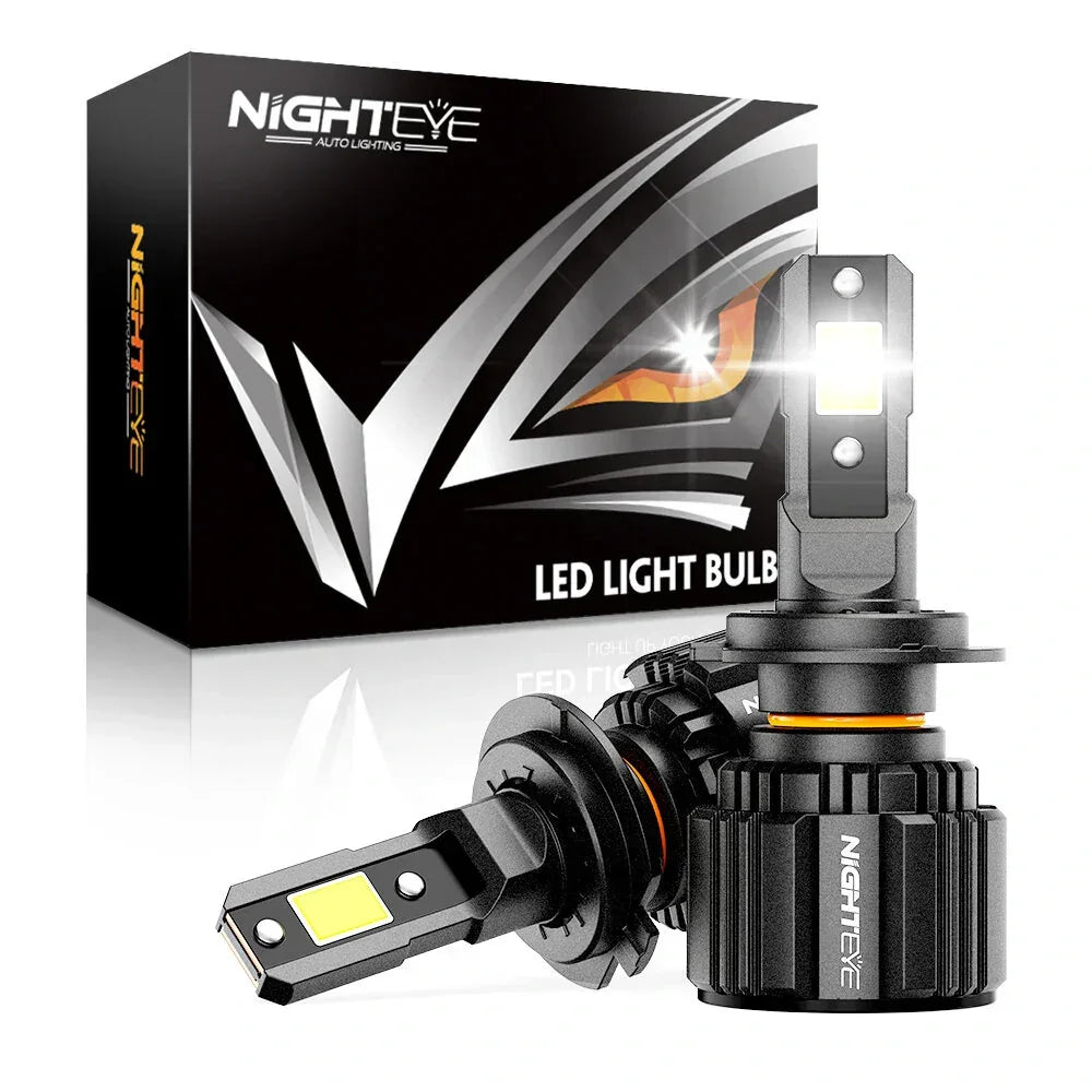 Original Nighteye A315 S4 H7 Two Pin LED Headlight Bulb H7 (Set of 2) For All Cars & Motorcycles (Low and High Beam Bulbs (White) 13000 LM 2 Side Chip) - Type H7 Two Pin - Biker.Store - www.biker.store