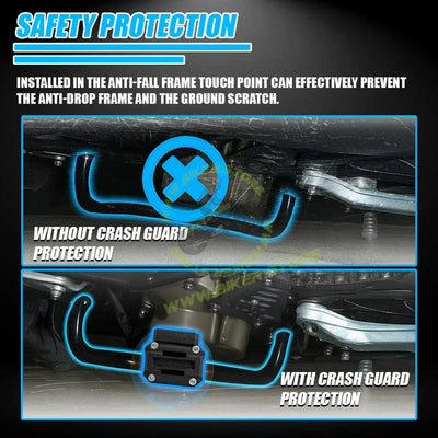 MOTO GENIUS Universal Motorcycle Crash Guard Sliders with Fog Light Clamp Mount | Engine Frame Protector | Auxiliary/Fog Light Bracket Holder | Heavy Duty Bike Safety Guard - Biker.Store - www.biker.store