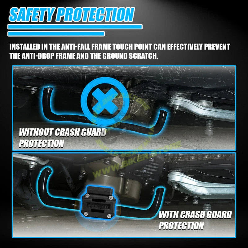 MOTO GENIUS Universal Motorcycle Crash Guard Sliders with Fog Light Clamp Mount | Engine Frame Protector | Auxiliary/Fog Light Bracket Holder | Heavy Duty Bike Safety Guard - Biker.Store - www.biker.store