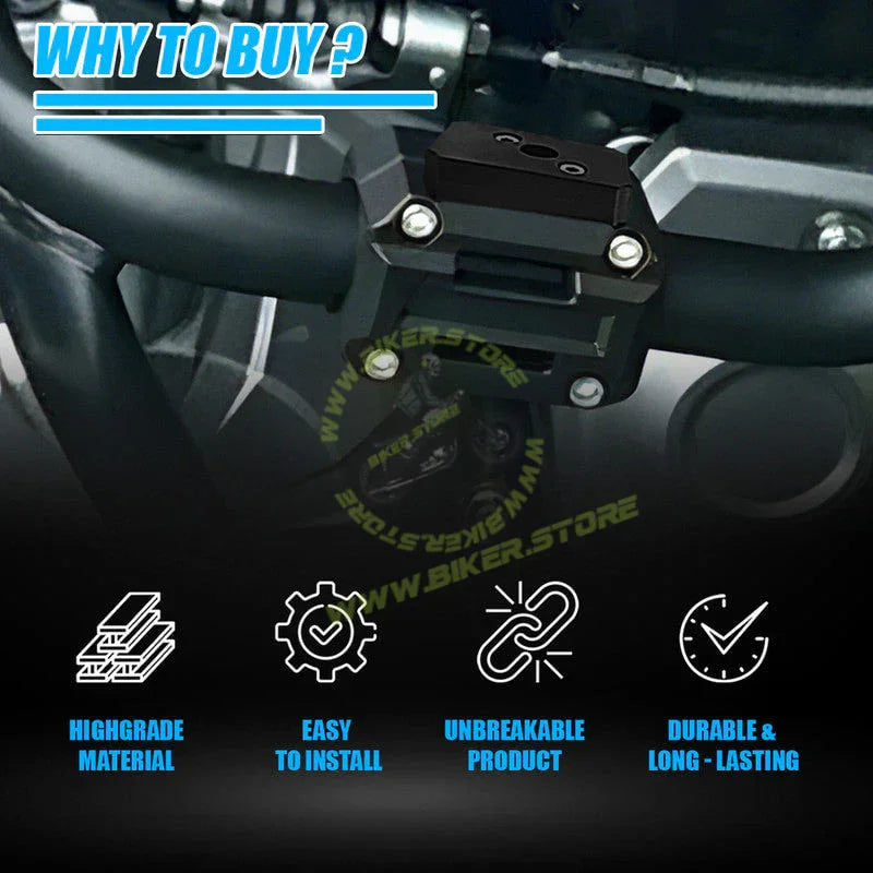 MOTO GENIUS Universal Motorcycle Crash Guard Sliders with Fog Light Clamp Mount | Engine Frame Protector | Auxiliary/Fog Light Bracket Holder | Heavy Duty Bike Safety Guard - Biker.Store - www.biker.store