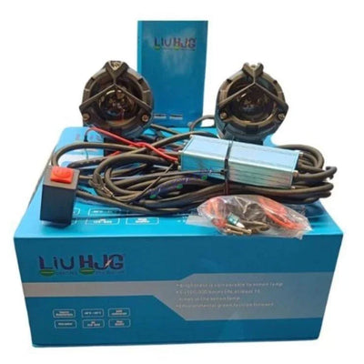HJG Mercedes Y Lens Foglight with Wiring Harness Kit Ultra Wide Dual Intensity LED Driving Fog Lights White/Yellow (2*45W = 90W Total) Universal For All Cars & Bikes With Wiring Harness Kit - Biker.Store - www.biker.store