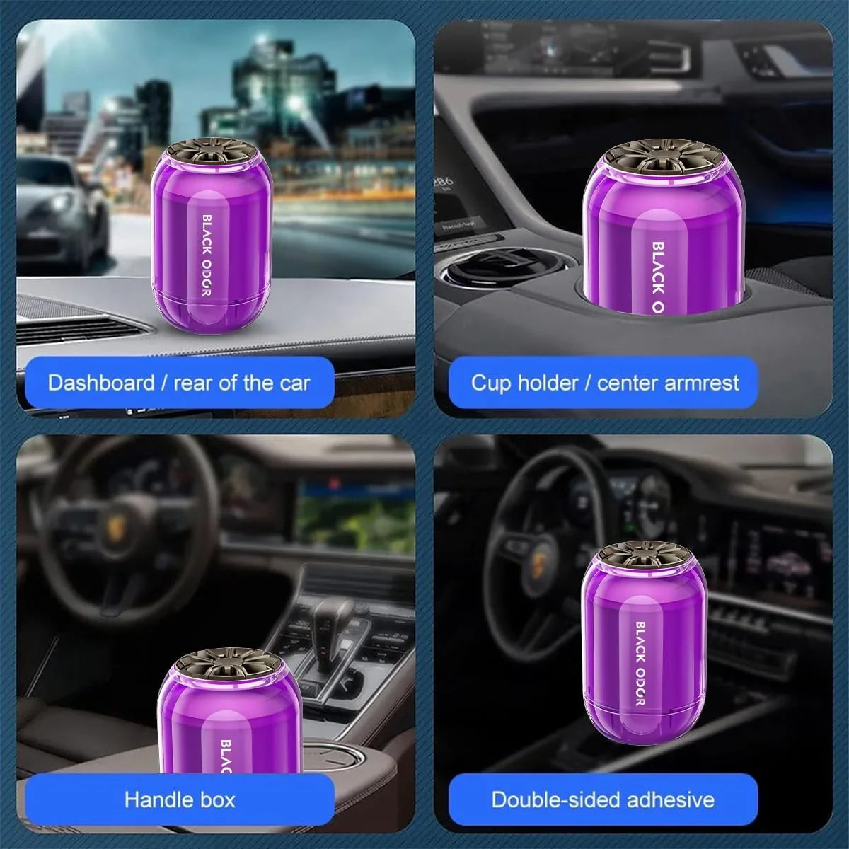 BLACK ODOR BO-8 Lavender Big Size Car Air Freshener – Long-Lasting Natural Oil-Based Fragrance for Car, Home & Office - Biker.Store - www.biker.store