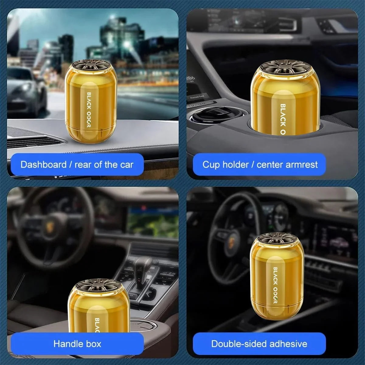 BLACK ODOR BO-8 Lemon Big Size Car Air Freshener – Long-Lasting Natural Oil-Based Fragrance for Car, Home & Office - Biker.Store - www.biker.store