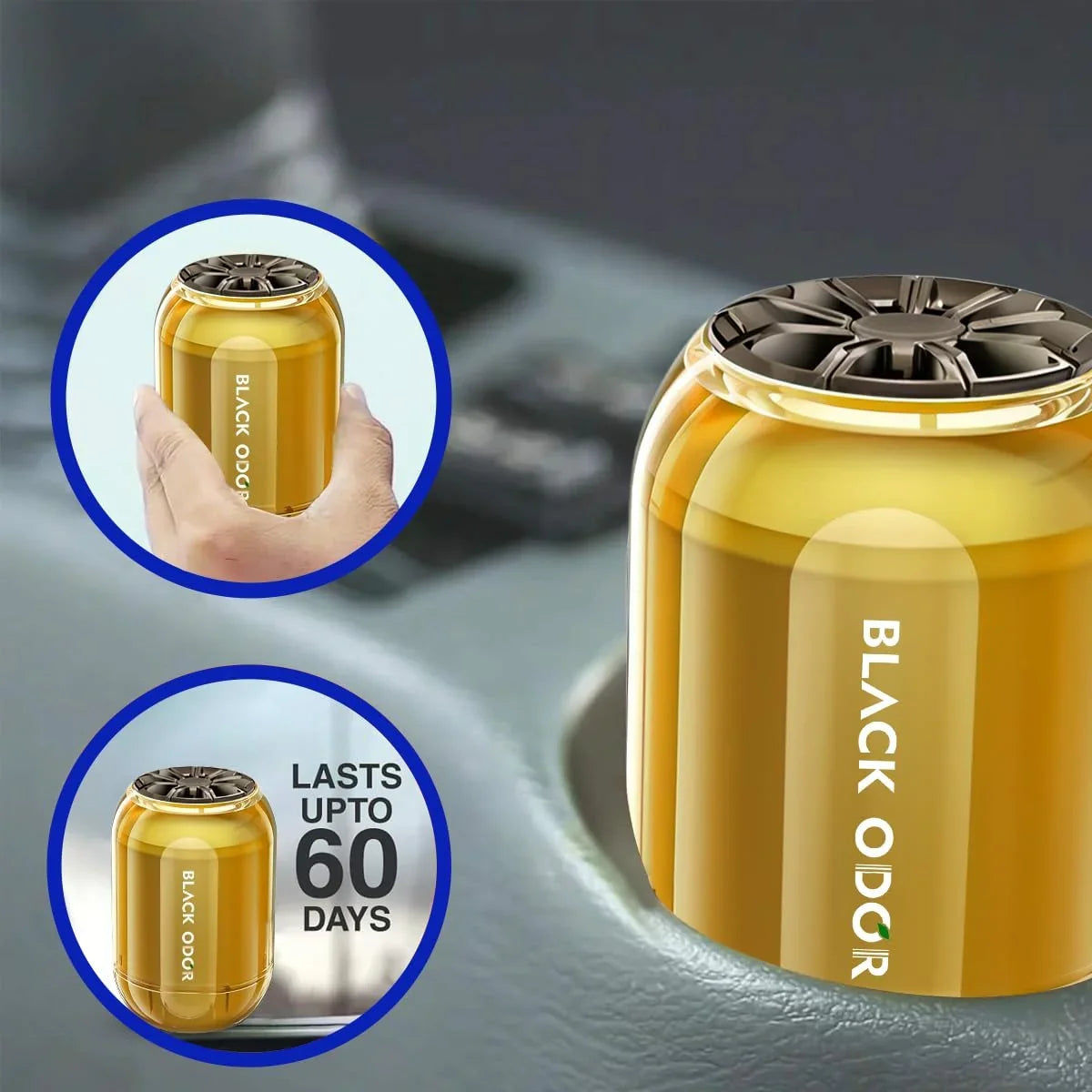 BLACK ODOR BO-8 Lemon Big Size Car Air Freshener – Long-Lasting Natural Oil-Based Fragrance for Car, Home & Office - Biker.Store - www.biker.store